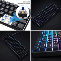SK61S Gaming Mechanical Keyboard RGB Backlit Bluetooth-compatible 5.0 Wireless Keypad Dual