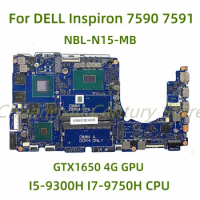 Suitable for DELL Inspiron 7590 7591 laptop motherboard NBL-N15-MB with I5-9300H I7-9750H CPU GTX1650 4G GPU 100% Tested Fully
