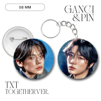 GANCI TOMORROW PIN TOGETHER KEYCHAIN 58 MM GANTUNGAN KUNCI KPOP UNOFFICIAL SOOBIN BEOMGYU TAEHYUN