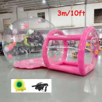 10ft Pink Inflatable Bubble House Ballon Bubble Tent Transparent Dome House for Kids Adults Indoor Outdoor Party