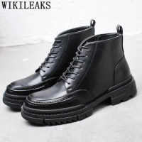 Chukka Boots Men Leather Boots Men Black Chelsea Boots Men Botas Moto Hombre Zapatos De Hombre De Vestir Formal Erkek Ayakkabi