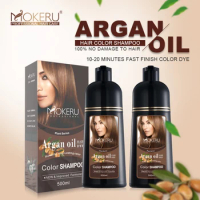 Mokeru 2pcs/Lot Organic Long Lasting Smooothing Fast Hair Color Dye Shampoo For Women Permanent Color Dye Cover Gray Shampoo