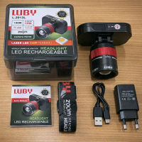 LUBY Senter Kepala Zoom L-2913L Cahaya Putih / L-2913K Cahaya Kuning Daya 100W Tahan Hingga 72 Jam B