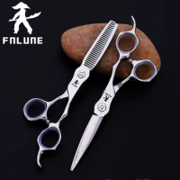 FnLune 6.0 9Cr18MoV Professional Hair Salon Scissors Cut Barber Accessories Haircut Thinning Shear Hairdressing Tools Scissors