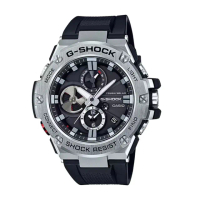 【CASIO 卡西歐】G-SHOCK G-STEEL 系列藍芽太陽能電力 高密度分層防護構造 GST-B100-1A_53.8mm