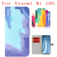 Sunjolly Case for Xiaomi Mi 10S Wallet Stand Flip PU Phone Case Cover coque capa Xiaomi Mi 10S Case Xiaomi Mi 10S Cover