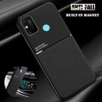 Leather Texture Car Magnetic Phone Cover For Oppo Realme 7 5g Pro Matte Silicon Shockproof Holder Case For Real Me 7Pro Realme7