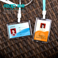 Transparent Hard Acrylic Crystal Staff Identification Name Badge ID Card Access Exhibition Card With Lanyards(Standard Size )
