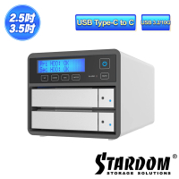 【STARDOM 銳銨】STARDOM SR2-B31(3.5吋硬碟/2.5吋固態硬碟 USB3.2 Gen2 Type-C 磁碟陣列外接盒)
