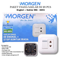 MORGEN Paket Usaha 20 Pcs Stop Kontak + Saklar Engkel MG 8854