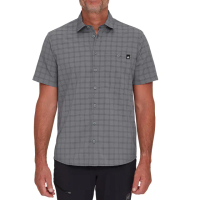 【Mammut 長毛象官方直營】Lenni Shirt Men 機能短袖格紋襯衫 男款 鋼鐵灰/黑 #1015-01470