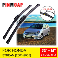 For Honda Stream 2001 2002 2003 2004 2005 Front Wiper Blades Brushes Cutter Accessories U J Hook