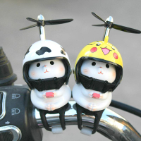 小貓咪自行擺件電動車汽車內創意可愛裝飾車載摩托車平衡車新年牛