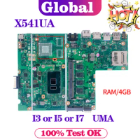 KEFU Mainboard X541UA Laptop Motherboard For ASUS X541UJ X541UAK X541U F541U A541U X541UV X541UVK I3 I5 I7 CPU 4GB/8GB-RAM UMA