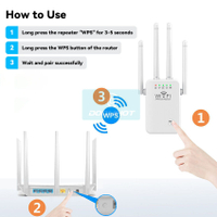 1200Mbps  2.4G/5G Dual Band WiFi Repeater WiFi Range Extender Wireless Signal Booster