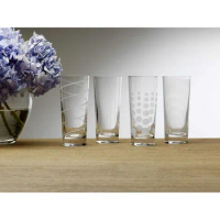 Cups Set of 4 Drinkware Free Shipping Highball Glass 19.75-Ounce Kitchen Dining Bar Home Garden
