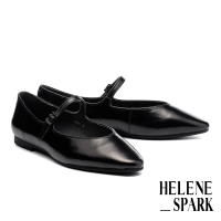 【HELENE_SPARK】簡約Classic H極柔牛皮芭蕾低跟鞋(黑)