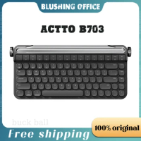 Actto B703 Wireless Bluetooth Keyboard Retro Typewriter Mechanical Gateron Outemu Switch iPad Keyboard With Holder For Girl Gift