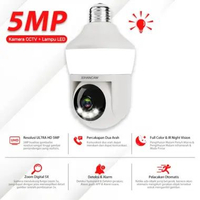 XIHANCAM 5MP Smart CCTV Lampu LED Kamera Bohlam 360 Derajat PTZ Kamera CCTV Wifi Jarak Jauh Lewat HP