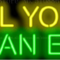 All You Can Eat neon sign Handcrafted Light Bar Beer Pub Club signs Shop Store Business Signboard diet food drink 17"x14"