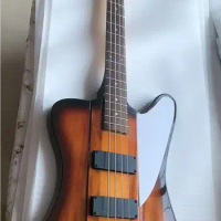 New Custom 4 string electric bass guitar through teck in vintage sunburst 20230608