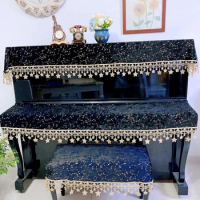 diamond pattern thicken velvet piano cover dust proof towel piano half cover/ bench cover