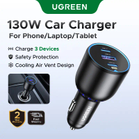 UGREEN 130W Car Charger Quick Charging PD3.0 Fast USB Type C Car Phone Charge For iPhone 14 13 12 La