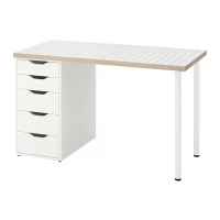 LAGKAPTEN/ALEX 書桌/工作桌, 白色 碳黑色/白色, 120 x 60 公分