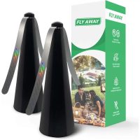 2 Pack Outdoor Fly Repellent Fan, Outside or Inside Table use, Restaurant, Barbeque, Events, Deter F