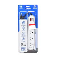 DATA รางปลั๊กไฟ สายไฟยาว 2 เมตร รุ่น AP4156 สีขาว/เทา