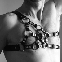 Gay Rave Harness Sexy Lingerie For Gay Men Body Harness BDSM Leather Male Clothing Bondage Accessory Street Dance Lingerie
