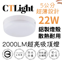 王哥燈飾 LED 22W流雲吸頂燈 IP44防水防塵防蚊蟲(白光/自然光/黃光)