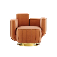 Italian light luxury single sofa chair post-modern designer soft leather cactus sofa furniture