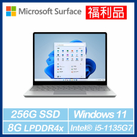[福利品] 微軟Surface Laptop Go 2 i5/8G/256G/國際版 12吋觸控輕薄筆電(白金)