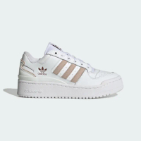 【adidas 愛迪達】休閒鞋 女鞋 運動鞋 厚底 三葉草 FORUM BOLD STRIPES W 白奶茶 ID1284