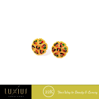Anting Emas Dubai Round Gold 22K Lux0102 Luxius Jewellery
