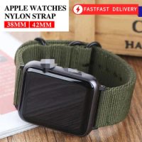 Hot Sell Nylon Watchband for Apple Watch Band Series 6 SE 5432 Sport Leather Bracelet 42mm 44mm 38mm 40mm Strap For iwatch Band