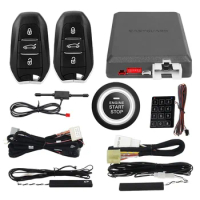 EASYGUARD Plug &amp; Play CAN BUS fit for 15-18 Peugeot 308 push start button PKE car alarm system remote auto start push starter