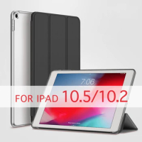 QIJUN Case For Apple iPad Pro 10.5 2017 Air 2019 Air3 10.5''/ iPad 10.2 2019 Funda PC Back Leather Smart Cover Auto Sleep