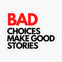 Bad Choices Make Good Stories 10PCS Stickers for Luggage Funny Wall Window Living Room Cute Kid Art Decorations Decor Car