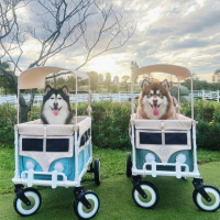 【WonderFold】VW4 福斯聯名多功能推車(耐重135公斤 中大型犬寵物推車 大空間)