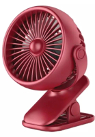 YASE YASE YS2218 360° Adjustment Portable Hand Mini Clip Cooling Fan Baby Stroller Office Table USB Charge Red