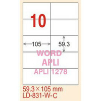 【龍德】LD-831(直角) 雷射、影印專用標籤-紅銅板 59.4x105mm 20大張/包