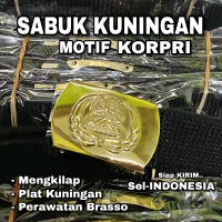 Sabuk Kuningan Motif KORPRI Mengkilap Plat Kuningan Perawatan Brasso Siap KIRIM Sel INDONESIA