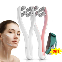 EMS Face Lifting Roller Double Chin Remover V Face Shaped Massager for Jaw Cheek Leg Slimming Facial Lift Up RF Therapy SkinCare
