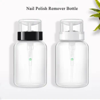 200ml Push Down Empty Pump Dispenser For Nail Polish Remover Alcohol Clear Bottle Storage Bottle Alcohol Pump Bottle Dispensers
