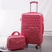 14"20"24 Inch Travel Women's Suitcase Pack Of 2 Pieces Set On Wheels Carry On Trolley Luggage Cosmetic Bag Valises Free Shipping