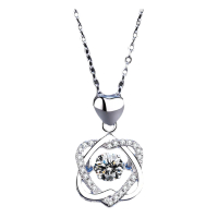 Loket Perak S925 Sterling, XL70, Kalung Hari Valentine, Reka Bentuk Jantung Berdegup, Kalung Rantai 
