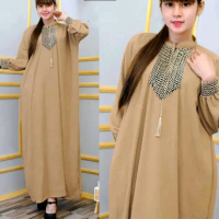 GAMIS KAFTAN AYUMI BAHAN CRINGKLE Airflow Muslim Wanita Dress Crinkle Lebaran