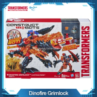 Hasbro Transformers Optimus Prime Age of Extinction Construct-Bots Dinofire Grimlock 10 Inches (79 Pieces)